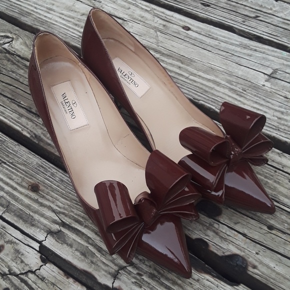 Valentino Shoes - VELNETINO patent leather bow heels